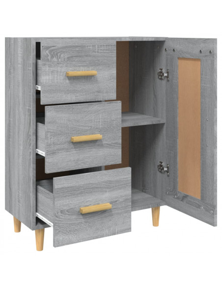 Credenza Grigio Sonoma 69,5x34x90 cm in Legno Multistrato