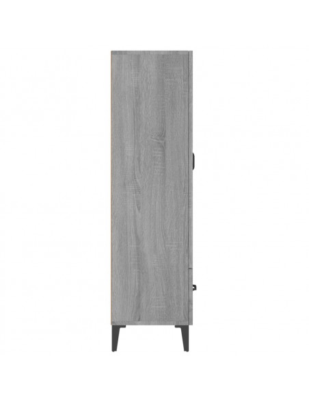 Credenza Grigio Sonoma 70x31x115 cm in Legno Multistrato