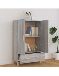 Credenza Grigio Sonoma 70x31x115 cm in Legno Multistrato