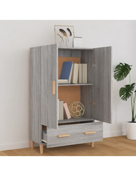 Credenza Grigio Sonoma 70x31x115 cm in Legno Multistrato