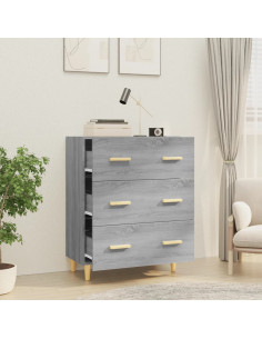 Credenza Grigio Sonoma 70x34x90 cm in Legno Multistrato