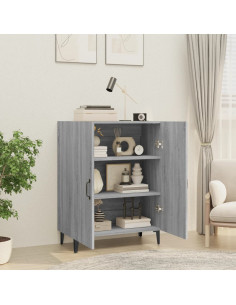 Credenza Grigio Sonoma 70x34x90 cm in Legno Multistrato