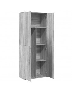 Credenza Grigio Sonoma 70x35x180 cm in Legno Multistrato