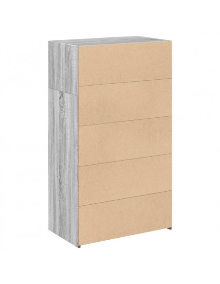 Credenza Grigio Sonoma 70x41x124 cm in Legno Multistrato