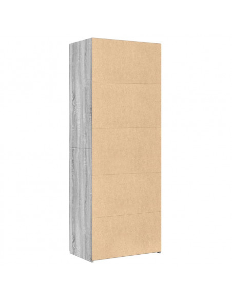 Credenza Grigio Sonoma 70x42,5x185 cm in Legno Multistrato