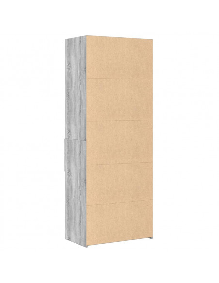 Credenza Grigio Sonoma 70x42,5x185 cm in Legno Multistrato