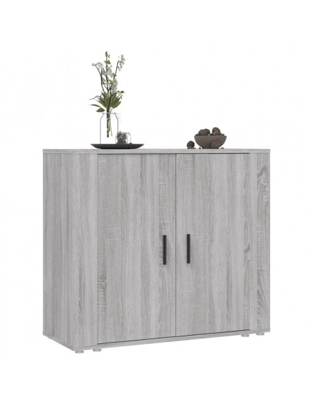 Credenza Grigio Sonoma 80x33x70 cm in Legno Multistrato