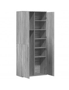 Credenza Grigio Sonoma 80x35x180 cm in Legno Multistrato