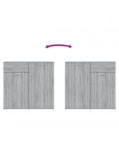 Credenza Grigio Sonoma 80x36x75 cm in Legno Multistrato