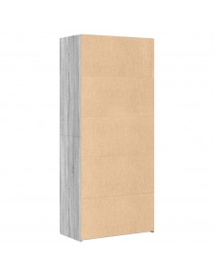 Credenza Grigio Sonoma 80x42,5x185 cm in Legno Multistrato