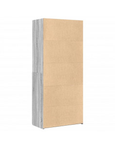 Credenza Grigio Sonoma 80x42,5x185 cm in Legno Multistrato