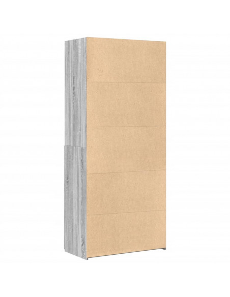 Credenza Grigio Sonoma 80x42,5x185 cm in Legno Multistrato