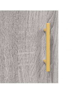 Credenza Grigio Sonoma 90x34x80 cm in Legno Multistrato