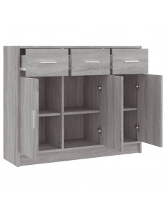 Credenza Grigio Sonoma 91x28x75 cm in Legno Multistrato