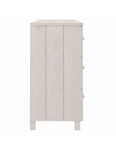 Credenza HAMAR Bianca 113x40x80 cm in Legno Massello di Pino