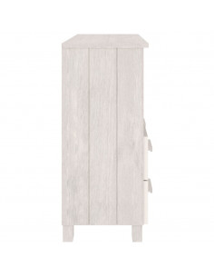 Credenza HAMAR Bianca 85x35x80 cm in Legno Massello di Pino