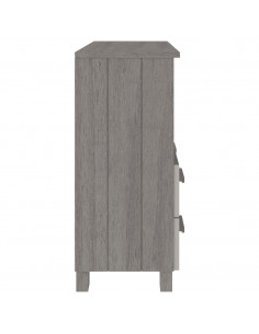 Credenza HAMAR Grigio Chiaro 85x35x80 cm Legno Massello di Pino