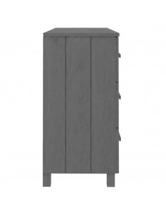 Credenza HAMAR Grigio Scuro 113x40x80 cm Legno Massello di Pino