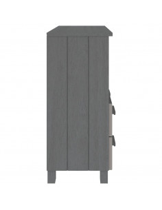 Credenza HAMAR Grigio Scuro 85x35x80 cm Legno Massello di Pino