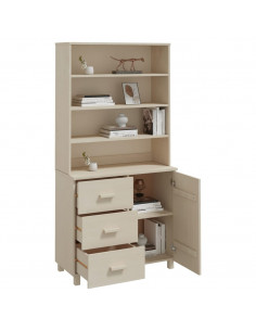 Credenza HAMAR in Legno Massello di Pino Marrone