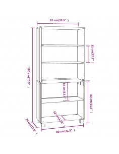 Credenza HAMAR in Legno Massello di Pino Marrone
