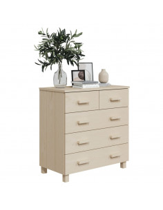 Credenza HAMAR Miele 79x40x80 cm in Legno Massello di Pino