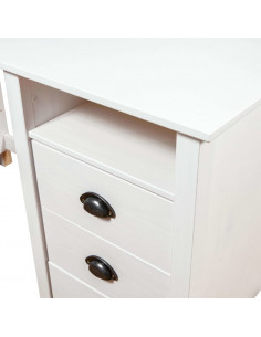 Credenza Hill Bianca 150x50x74 cm in Legno Massello di Pino