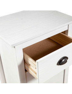 Credenza Hill Bianca 46x35x80 cm in Legno Massello di Pino