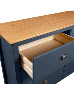 Credenza Hill Grigia 125x40x80 cm in Legno Massello di Pino