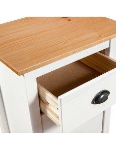 Credenza Hill Range Bianco 46x35x80 cm Legno Massello di Pino