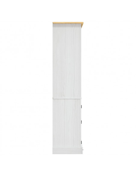 Credenza in Legno di Pino Messicano Corona Bianco 80x40x170 cm
