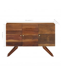 Credenza in Legno Massello di Recupero 110x30x75 cm Marrone