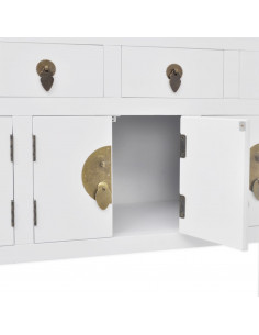 Credenza in Stile Cinese in Legno Massello Bianca