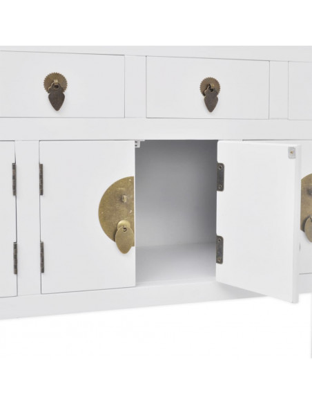 Credenza in Stile Cinese in Legno Massello Bianca