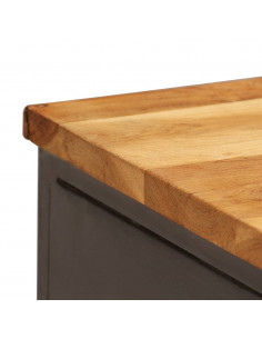 Credenza in Teak Recuperato e Acciaio 65x30x70 cm