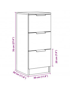 Credenza Legno Antico 30x30x70 cm in Legno Multistrato