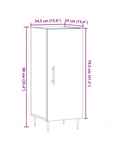 Credenza Legno Antico 34,5x34x90 cm in Truciolato