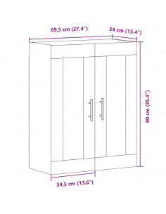 Credenza Legno Antico 69,5x34x90 cm in Legno Multistrato
