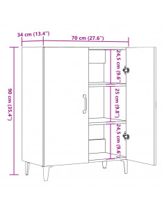 Credenza Legno Antico 70x34x90 cm in Truciolato