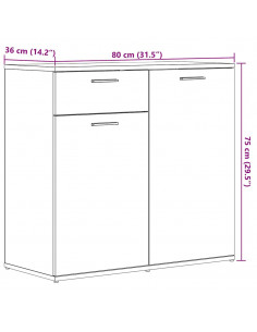 Credenza Legno Antico 80x36x75 cm in Truciolato