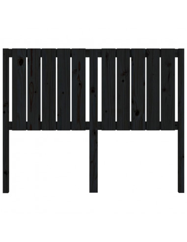 Testiera per Letto Nera 125,5x4x100cm in Legno Massello di Pino