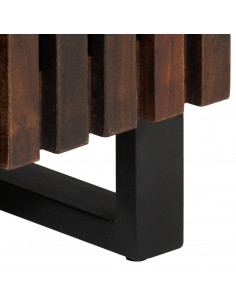 Credenza Marrone 38x34x160 cm in Legno Massello di Mango