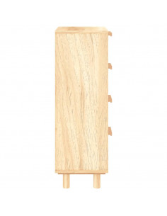 Credenza Marrone 40x30x90cm Legno Massello Pino Rattan Naturale