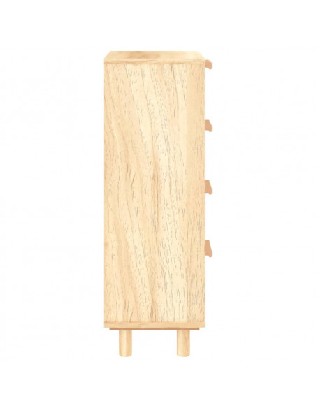 Credenza Marrone 40x30x90cm Legno Massello Pino Rattan Naturale