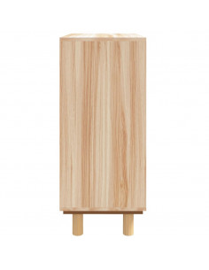 Credenza Marrone 60x30x70cm Legno Massello Pino Rattan Naturale