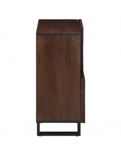 Credenza Marrone 80x34x75 cm in Legno Massello di Mango