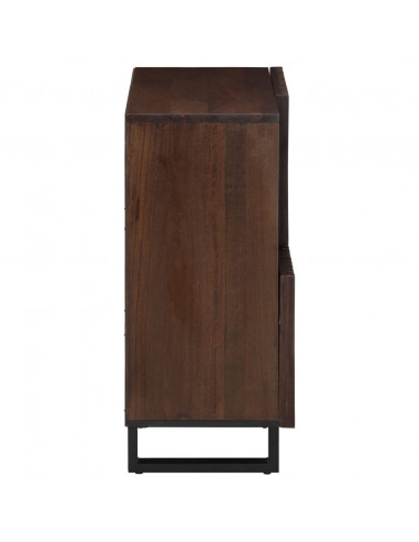 Credenza Marrone 80x34x75 cm in Legno Massello di Mango