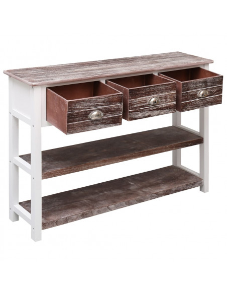 Credenza Marrone Antico 108x30x76cm Legno Massello di Paulownia