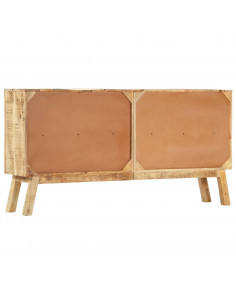 Credenza Marrone e Nera 160x30x80 cm Massello di Mango Grezzo