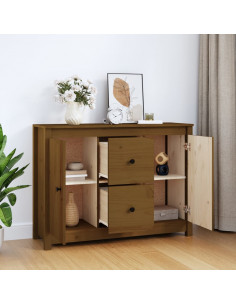 Credenza Miele 100x35x74 cm in Legno Massello di Pino
